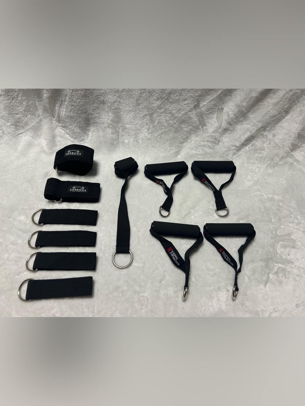 Exercise resistance band accessories 4 handles 3 ankle straps sets door anchor